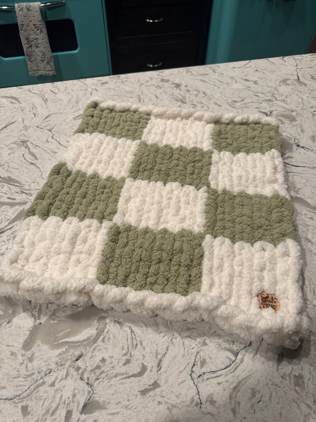 Checkered baby car seat blanket